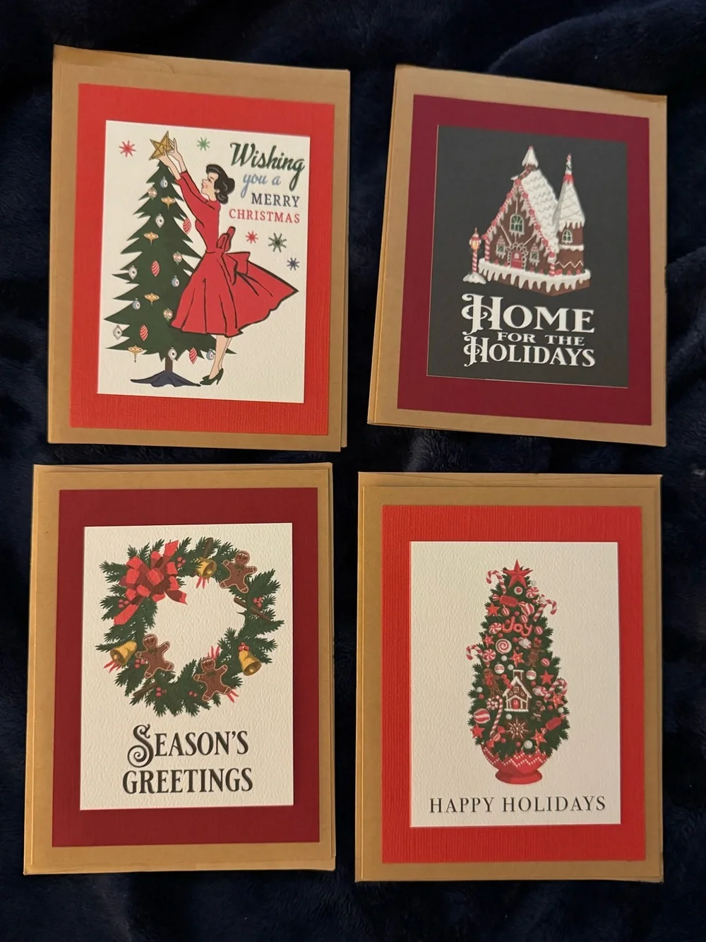 Retro inspired Christmas card set